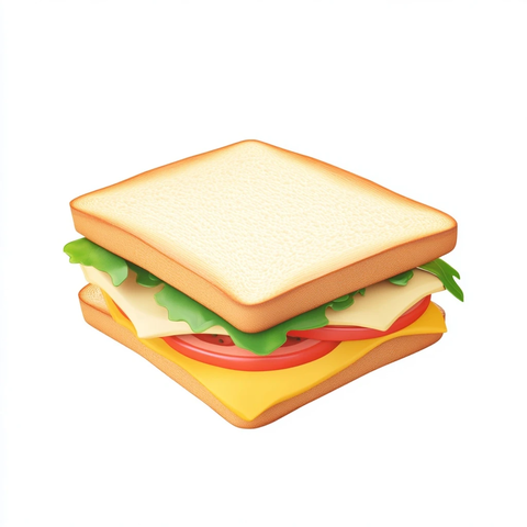 像素卡通面包三明治