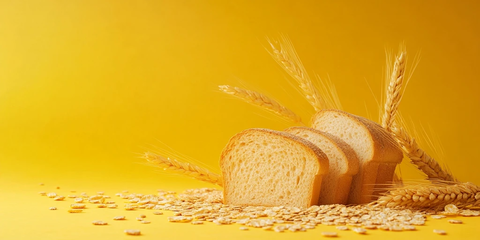 面包谷物黄色背景