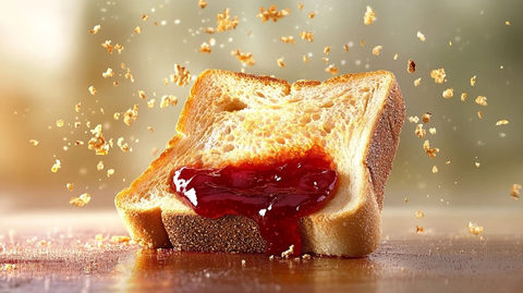 吐司片掉落果酱朝上