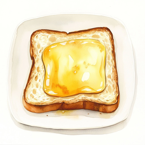 陶瓷盘上融化的黄油