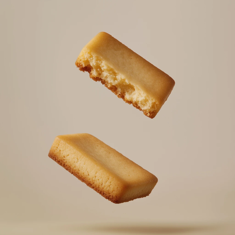 黄油饼干两半悬浮中