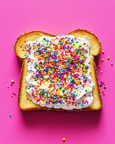 巨大彩色糖粒吐司奶油