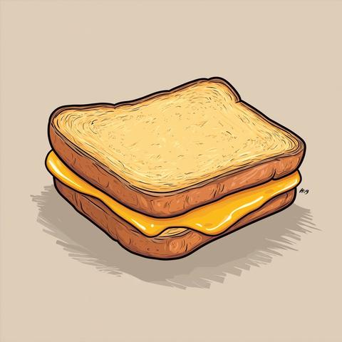 卡通风格烤面包片