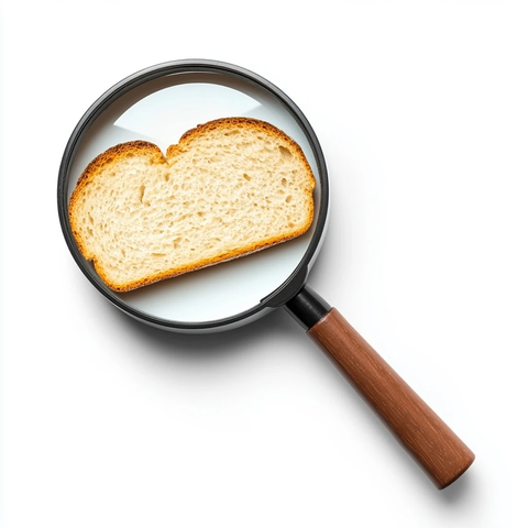 放大镜与面包插画