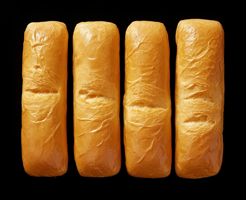 法式面包排列展示