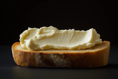 奶油芝士面包片特写