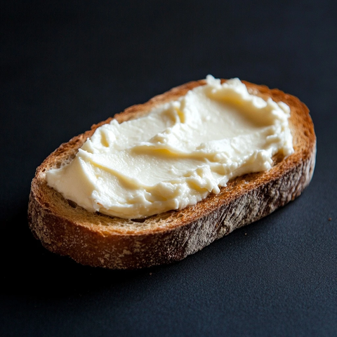 面包片与奶油芝士悬浮