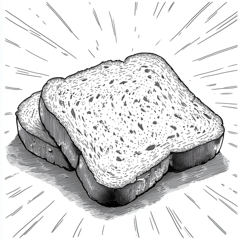 两片面包半调阴影涂色页