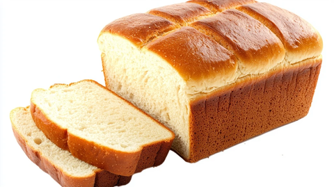 白面包切片顶部视角