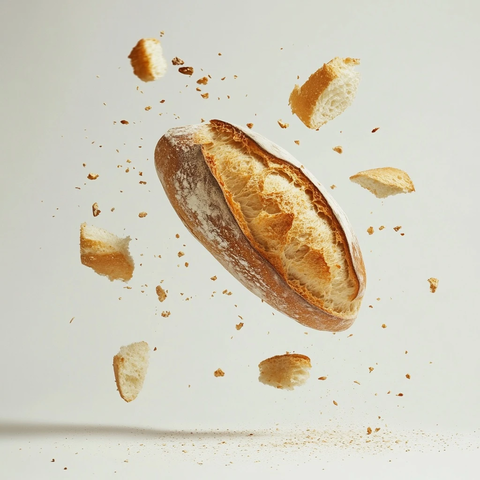 面包空中飞散小碎片