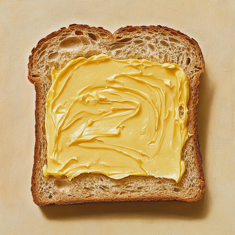 面包片薄层黄色人造黄油