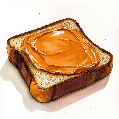 花生酱吐司面包图