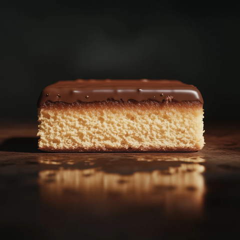 巧克力底部海绵顶部低视角