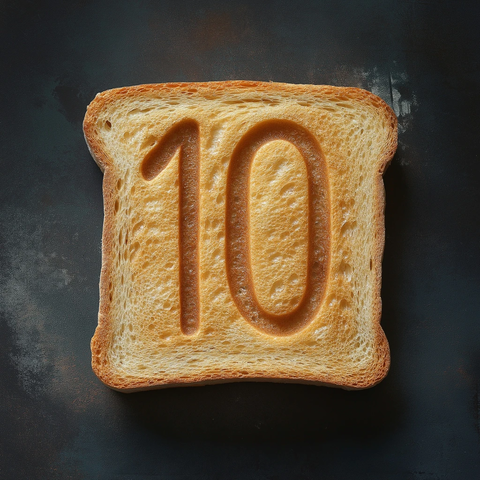 面包片上雕刻数字