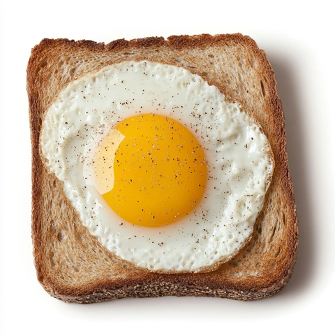 鸡蛋吐司顶部视角