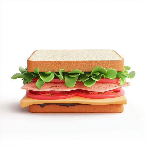 三明治扁平矢量插画