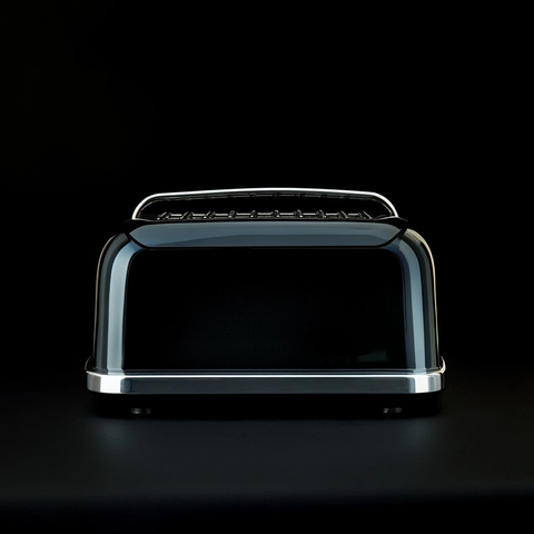 黑色镀铬简约设计烤面包机