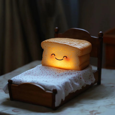 面包在床上休息