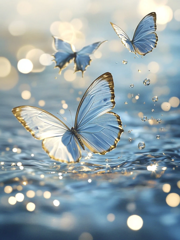 蝴蝶蓝紫色水域