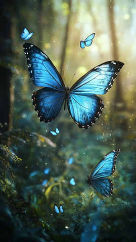 蓝色蝴蝶森林希望