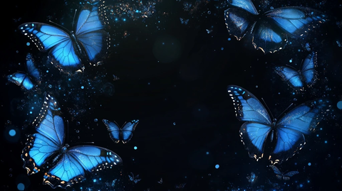 蓝色蝴蝶发光效果