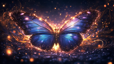 光翼蝴蝶金色镶嵌设计