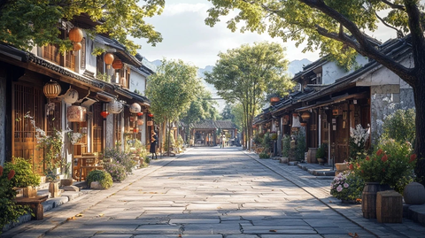 古色古香的传统老街风景