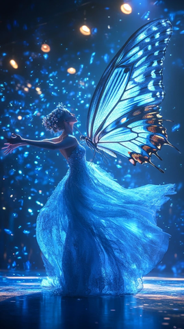 优雅舞者与蝴蝶共舞舞台