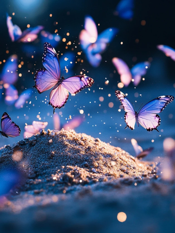 蝴蝶水珠沙堆场景