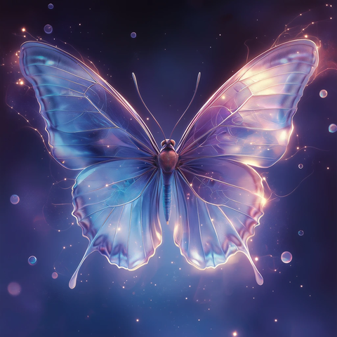 蝴蝶翅膀神经图案光粒