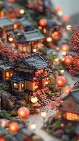 古色古香的中式建筑夜景