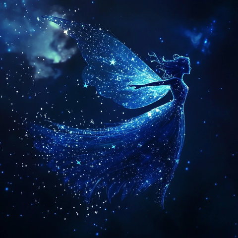 星翼仙女夜空飞翔