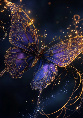 宇宙优雅金纹蝴蝶