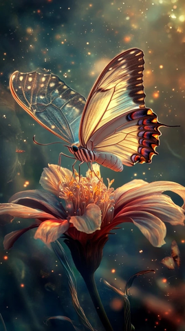 蝴蝶花朵梦幻变换