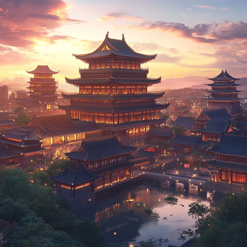 古城黄昏的辉煌