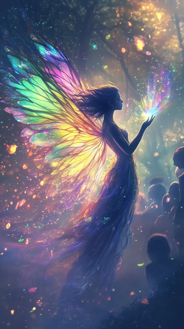 仙女疗愈光芒彩虹能量