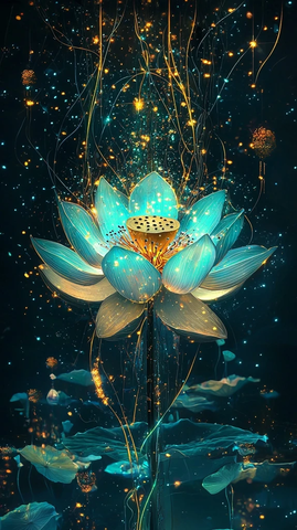 莲花光绘纤细线条