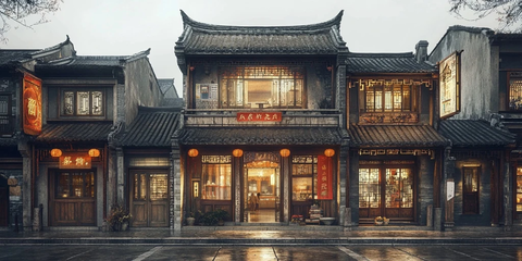 古色古香中式传统建筑街景