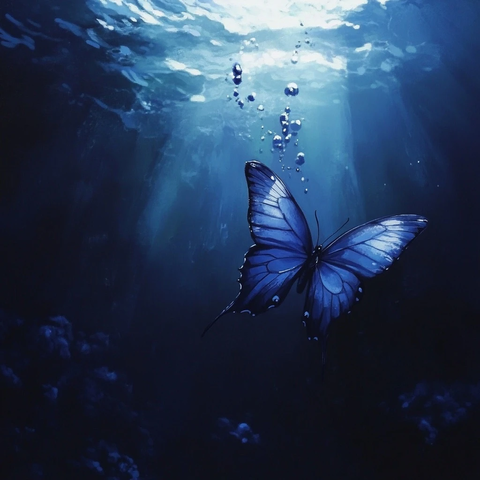 水下蓝色蝴蝶