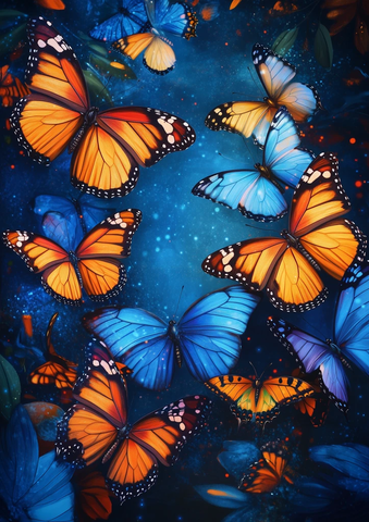 蝴蝶展翅飞翔图