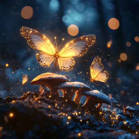 夜光蝴蝶蘑菇群