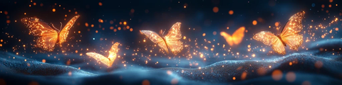 深海发光蝴蝶自由飞舞