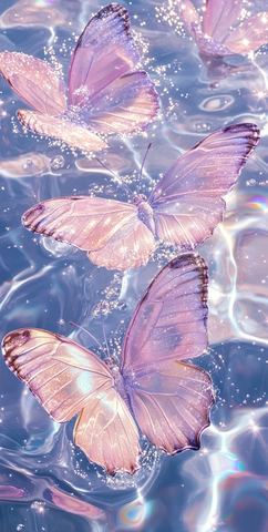 粉色蝴蝶水中游动