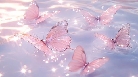 水晶蝴蝶浮水闪光