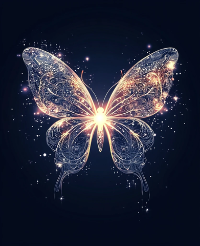 发光蝴蝶与细腻图案