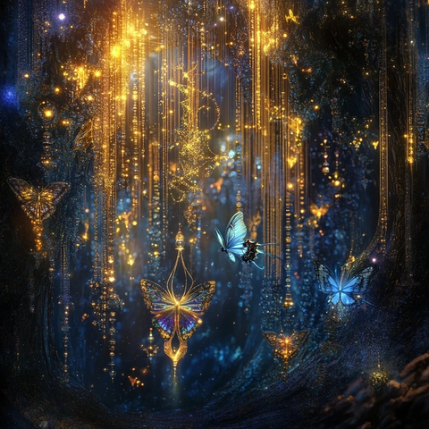 宝藏洞窟水晶瀑布星光宝石