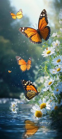 蝴蝶花间飞舞春意盎然