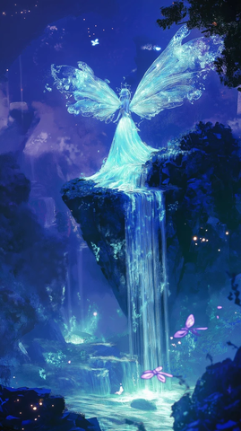 仙女瀑布云雾梦幻