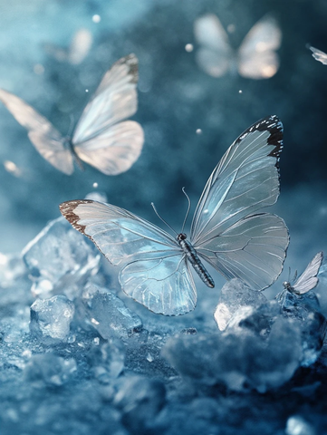 冰晶蝴蝶梦幻场景
