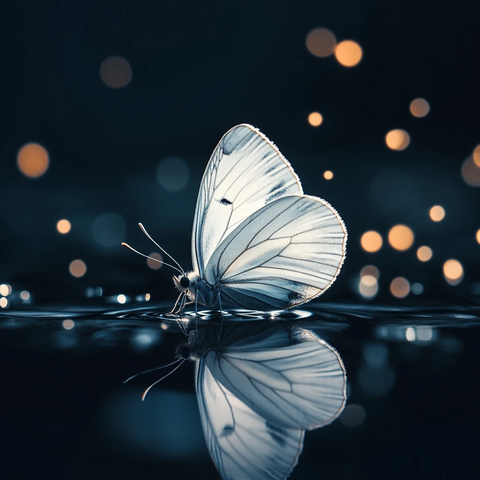 白色蝴蝶正面特写